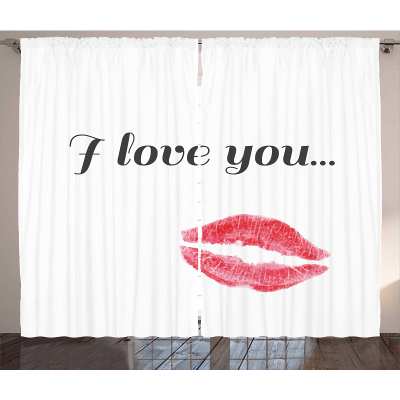 Red Kiss Lipstick Curtain