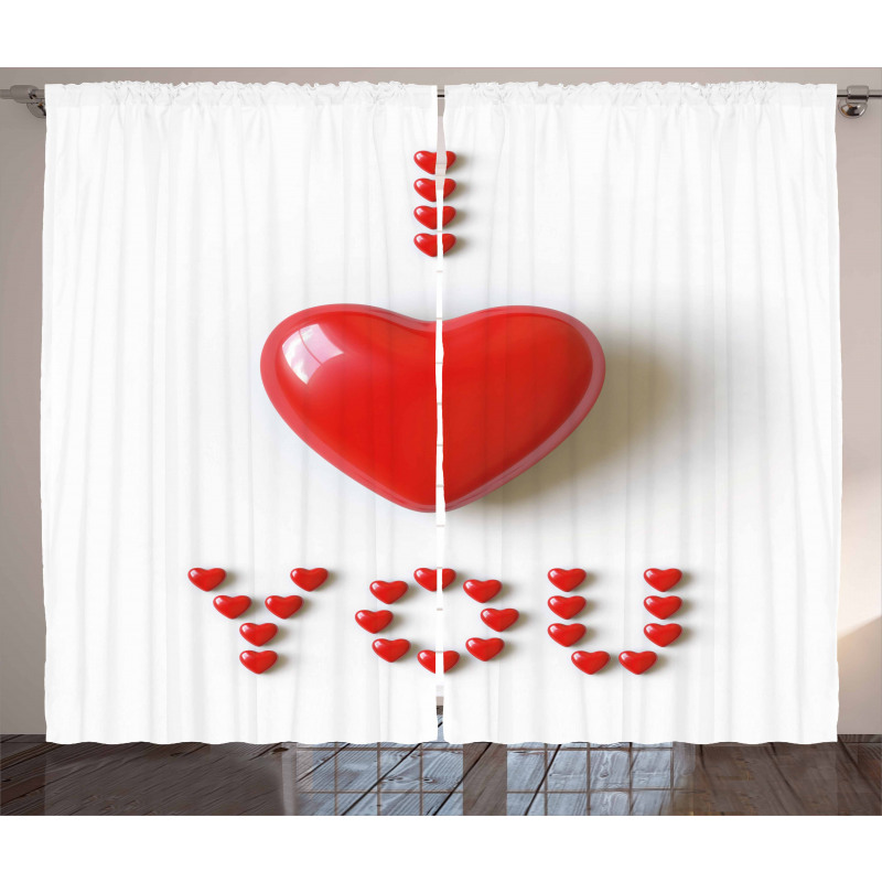 3D Heart Letters Curtain