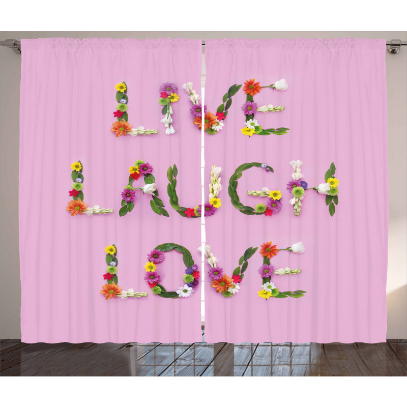 Floral Words Curtain
