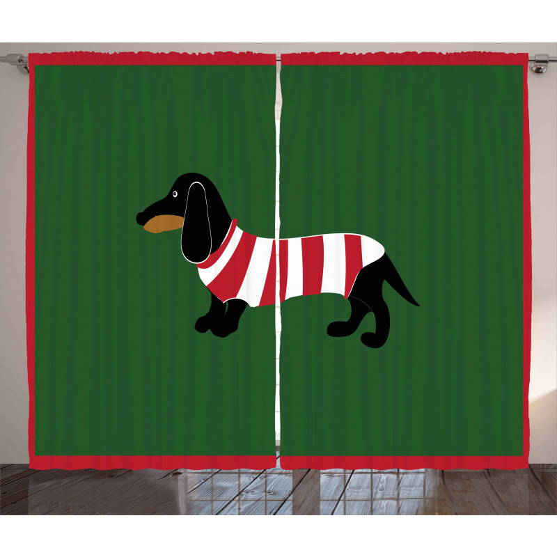 Canine Cartoon Dog Curtain