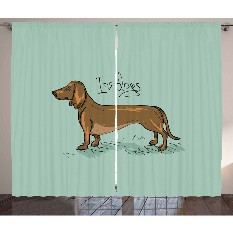 Detailed Puppy Design Curtain