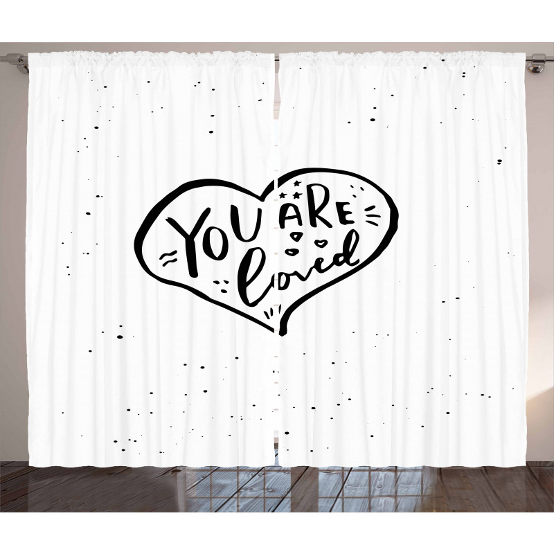 You Are Loved Heart Curtain