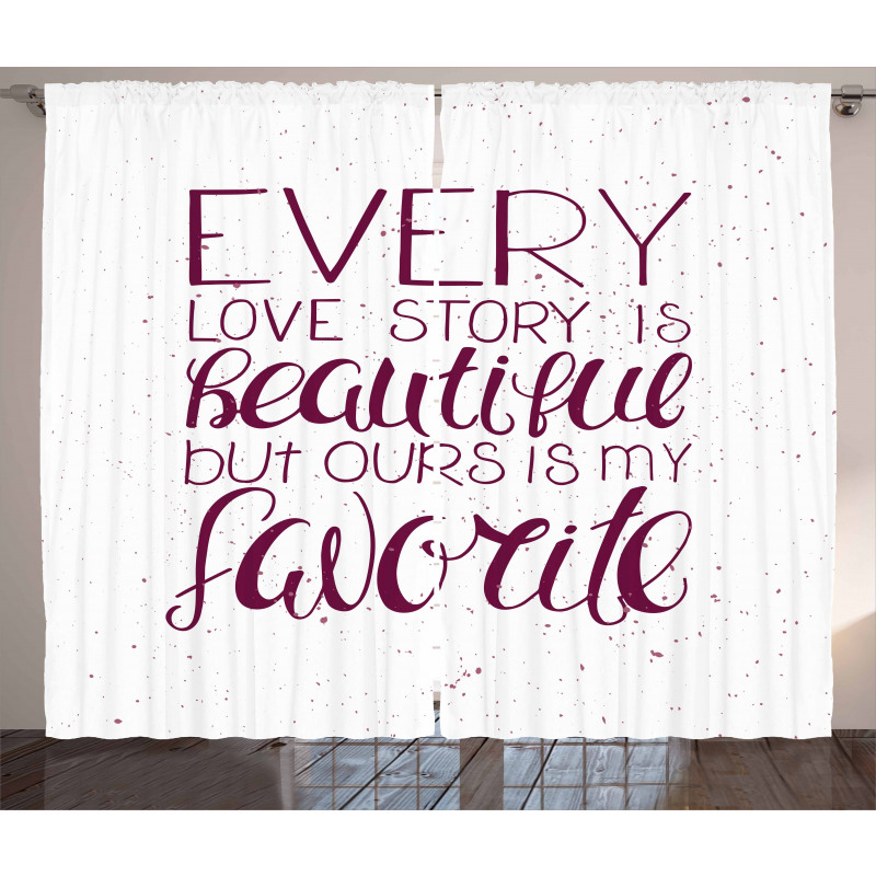 Romance Words Our Story Curtain