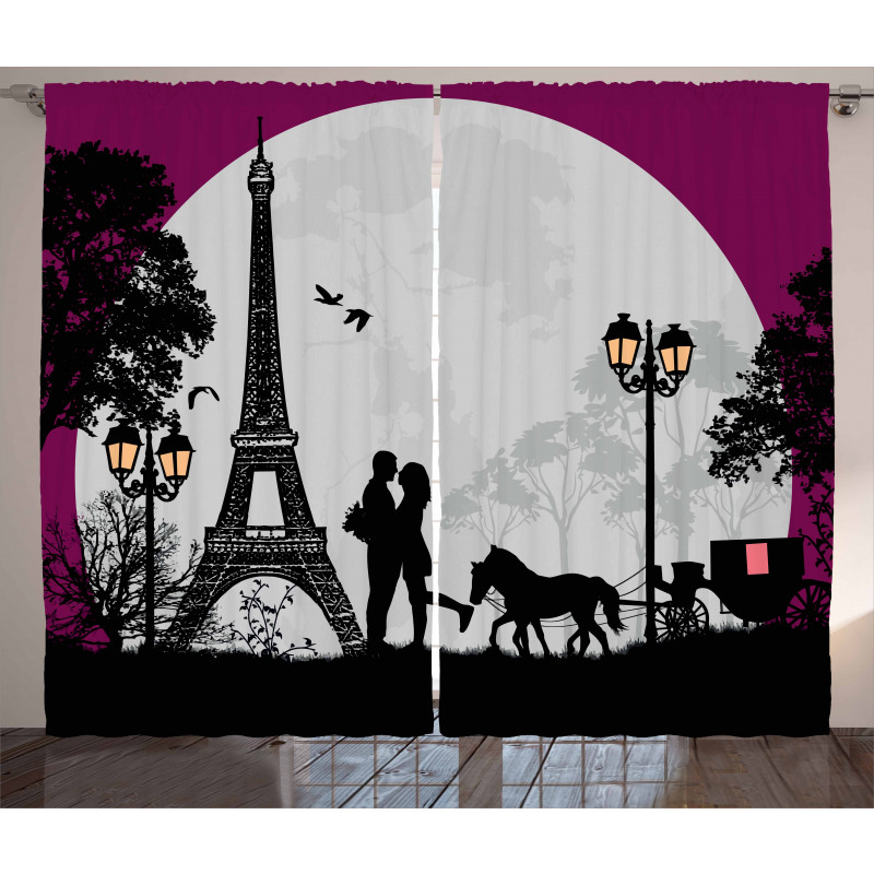 Couple with Full Moon Curtain