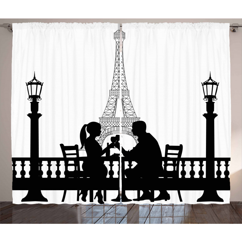 Couple in Dinner Paris Curtain