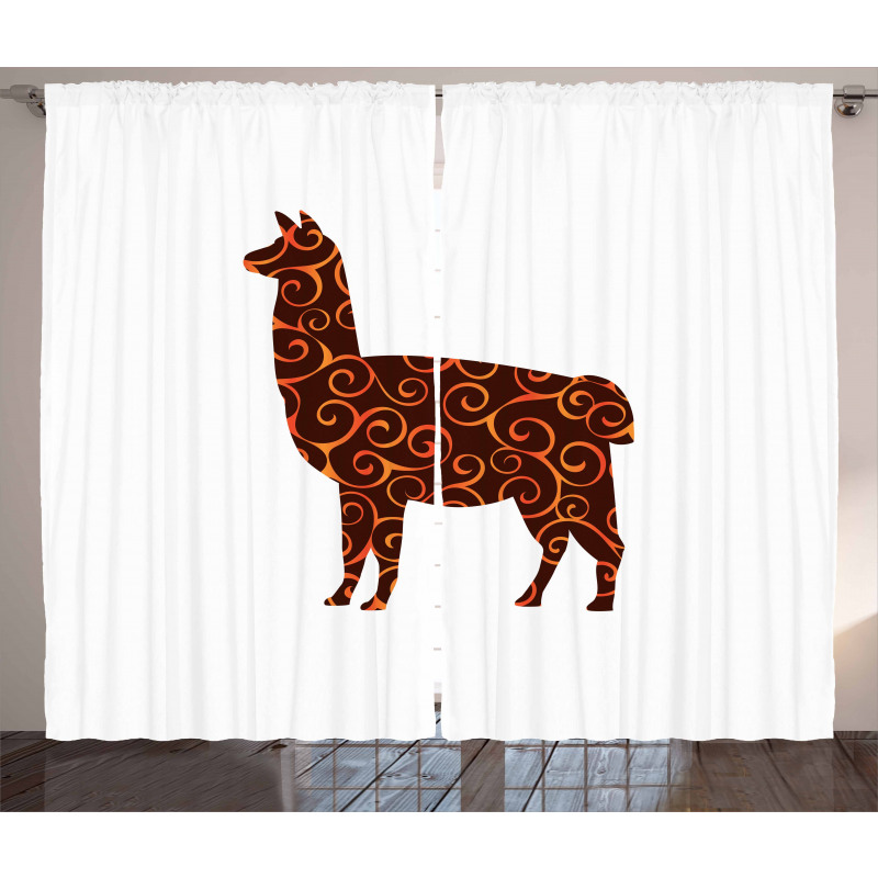 Animal Silhouette Lines Curtain