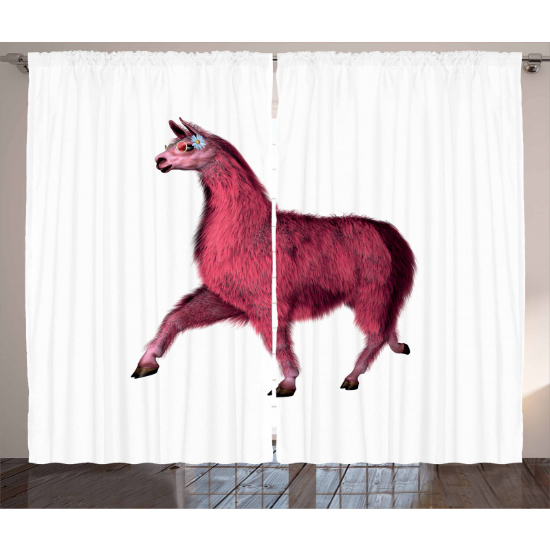 Pink Abstract Animal Curtain