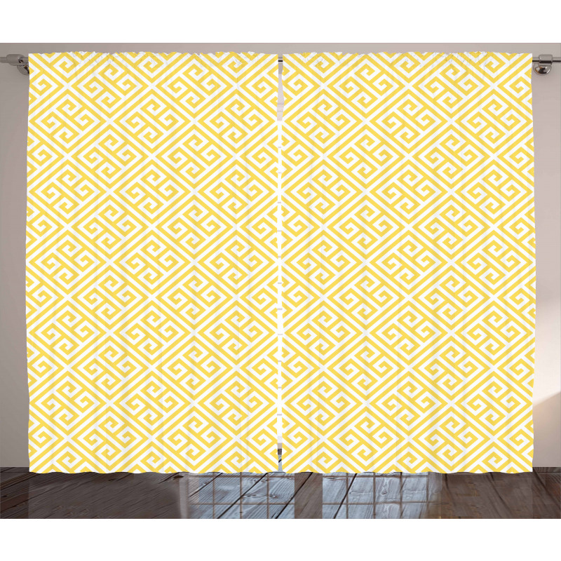 Yellow Roman Tile Curtain