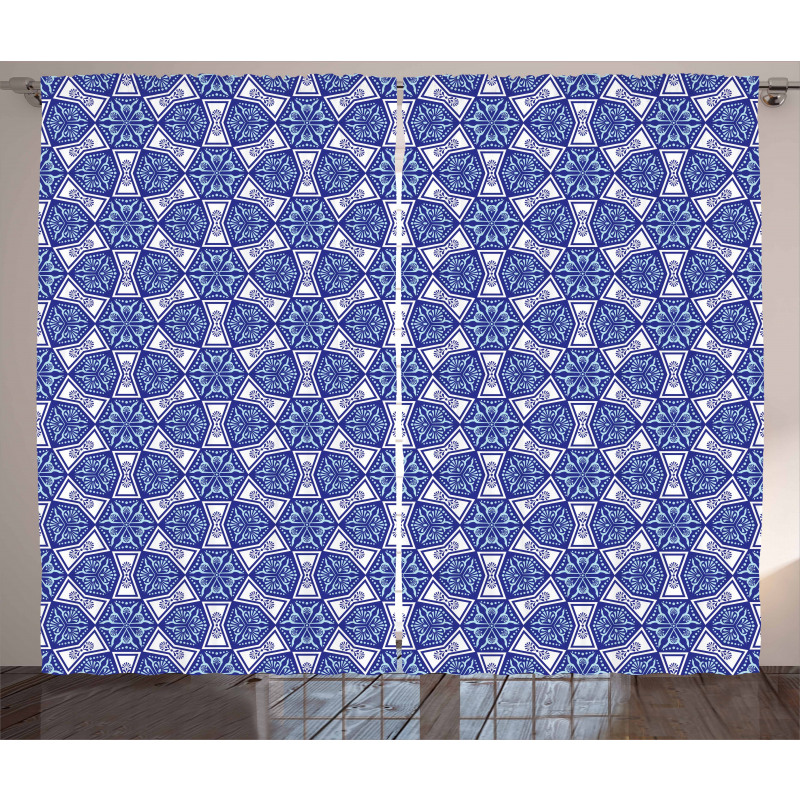 Blue Mosaic Curtain