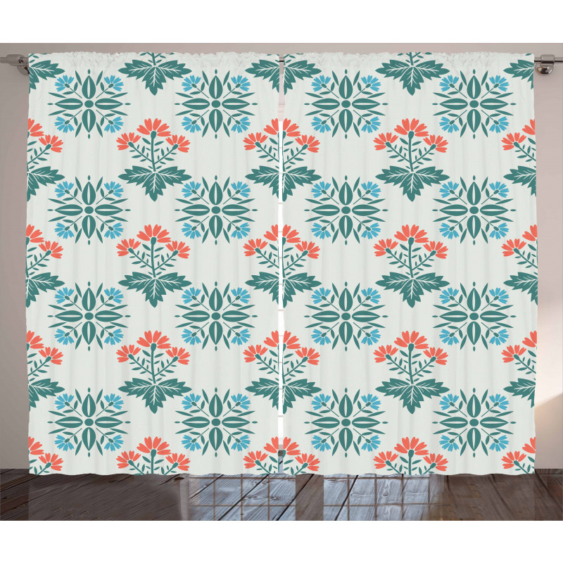 Abstract Spring Motifs Curtain