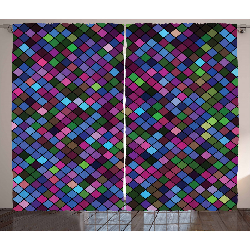 Mosaic Pixel Pattern Curtain