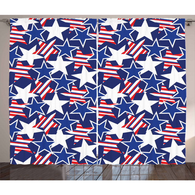 Patriotic American Star Curtain