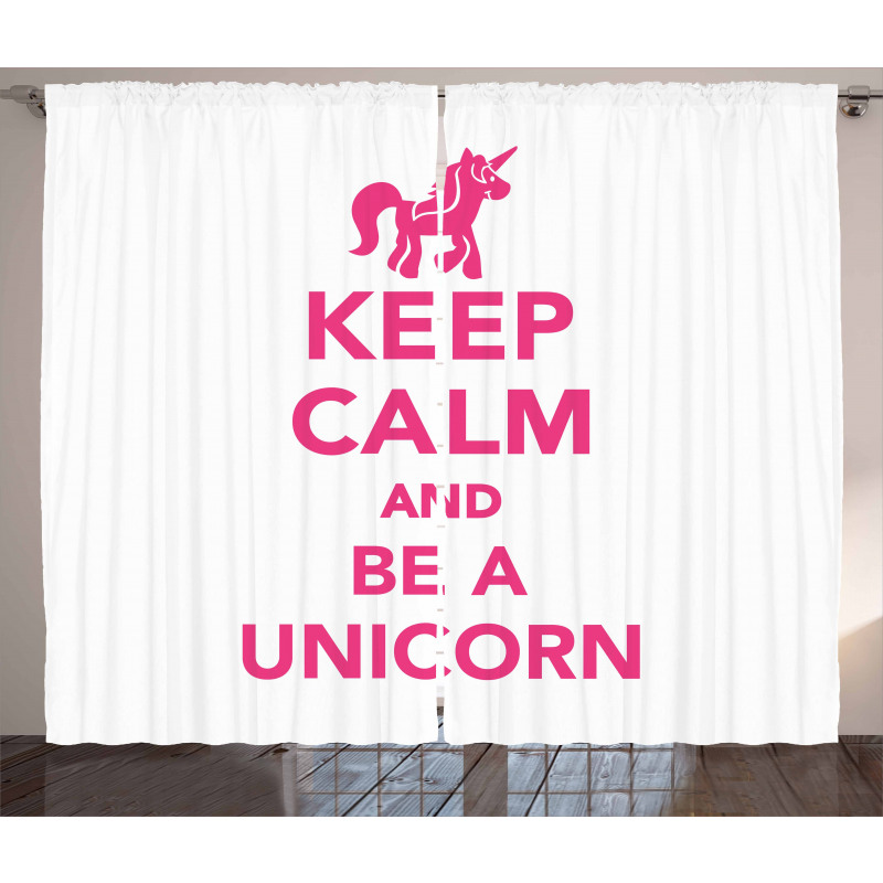 Be a Unicorn Text Curtain