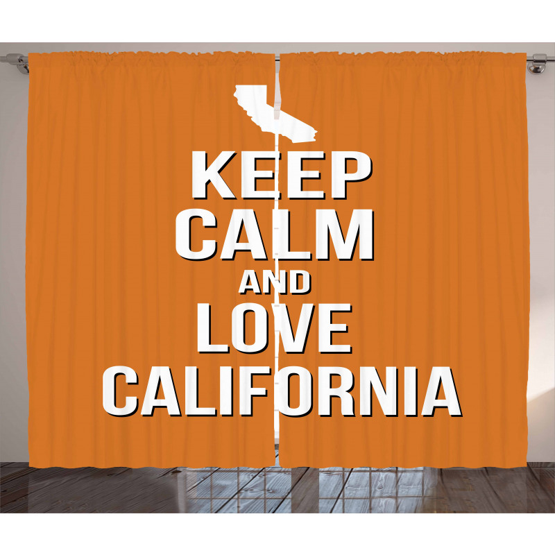 Love California Map Curtain