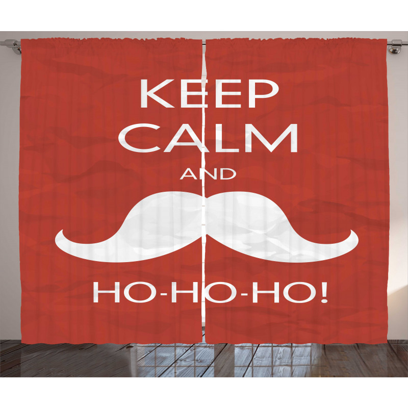 Ho Ho Ho Mustache Curtain