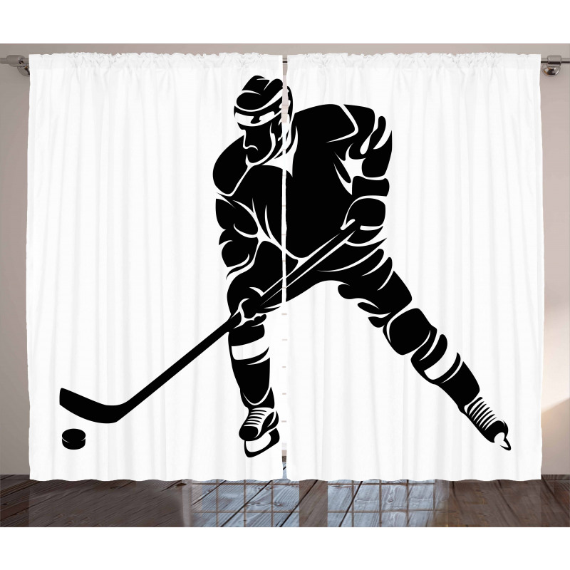 Black Silhouette Match Curtain