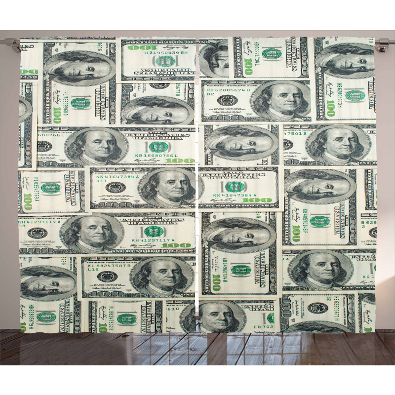 Bills with Ben Franklin Curtain