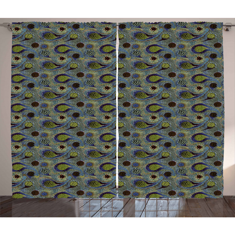 Oriental Teardrop Motif Curtain