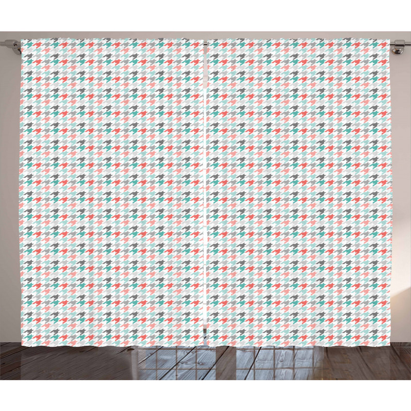 Houndstooth Motifs Curtain