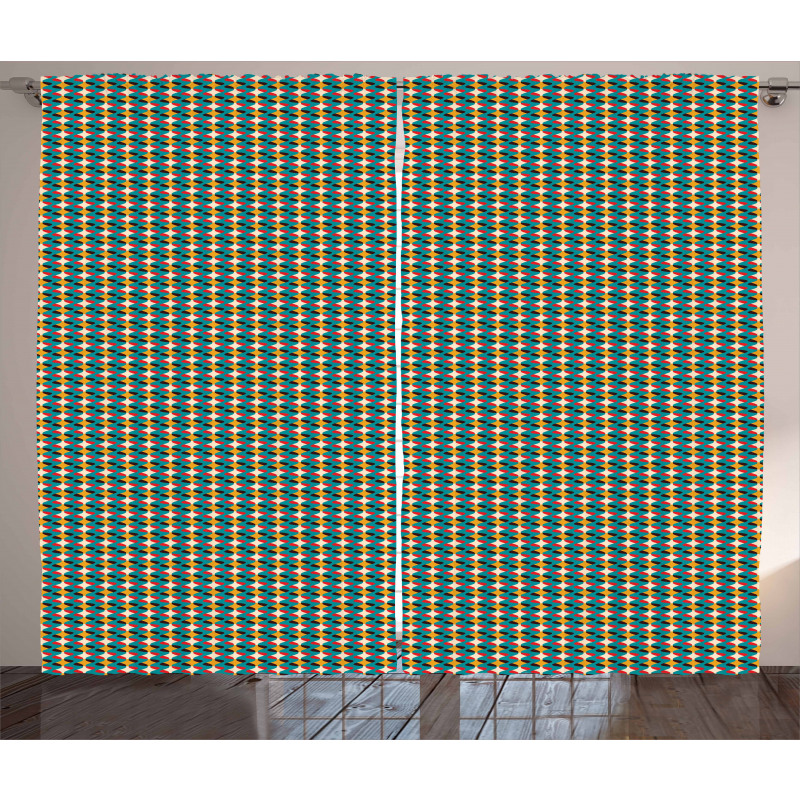 Abstract Wavy Line Art Curtain