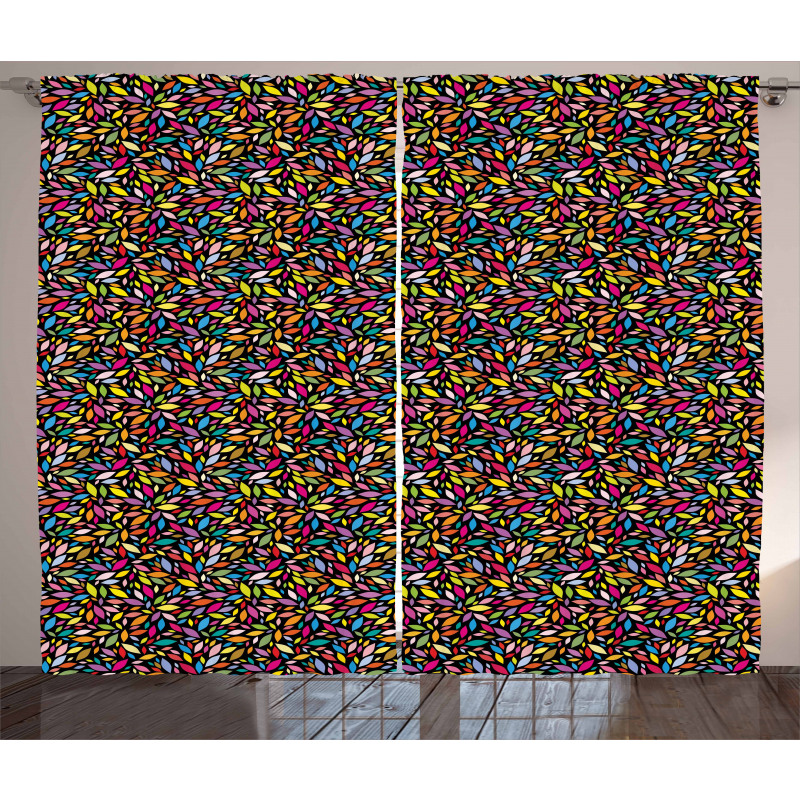 Abstract Petals Floral Curtain