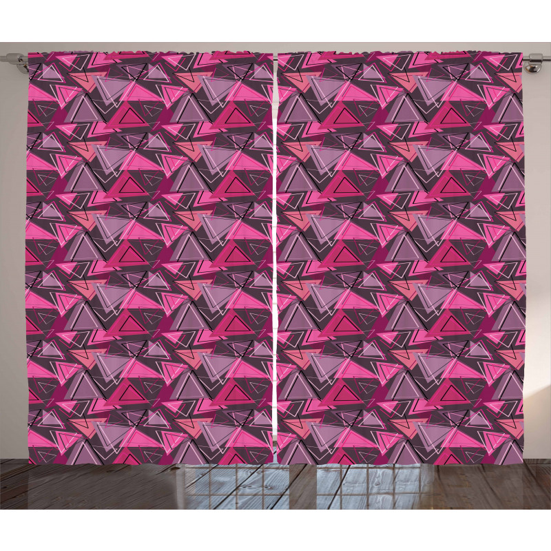Abstract Triangle Art Curtain