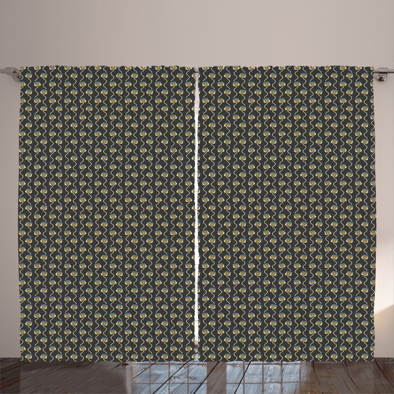 Doodle Spring Blooms Curtain