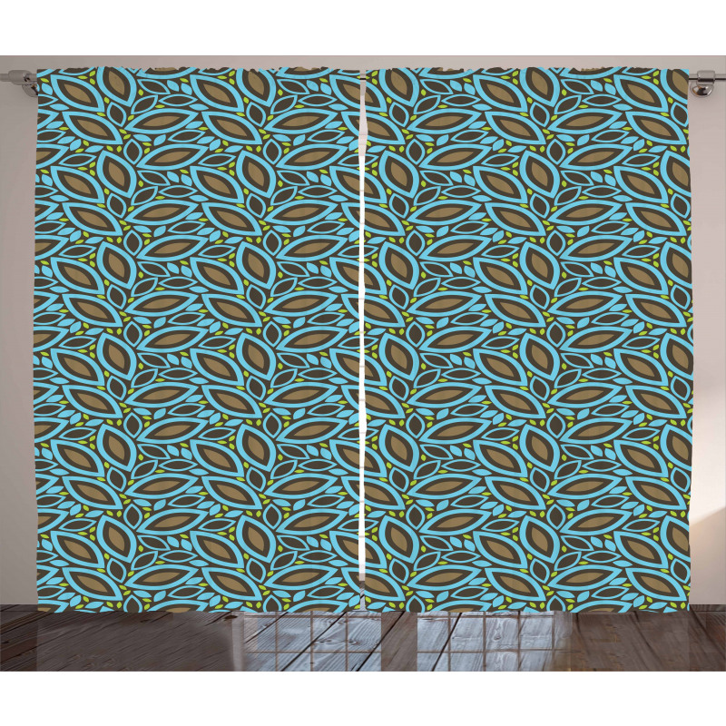 Retro Foliage Pattern Curtain