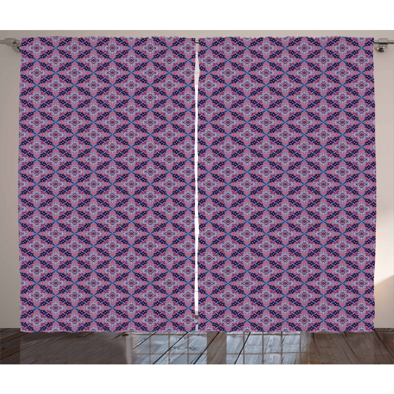 Ornate Rhombuses and Dots Curtain