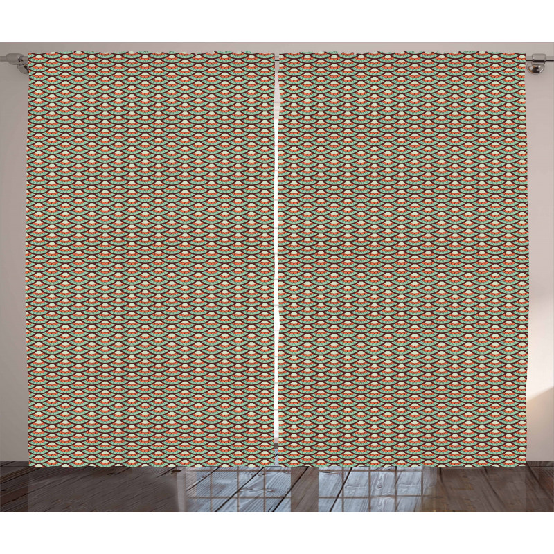 Scales Retro Tile Curtain