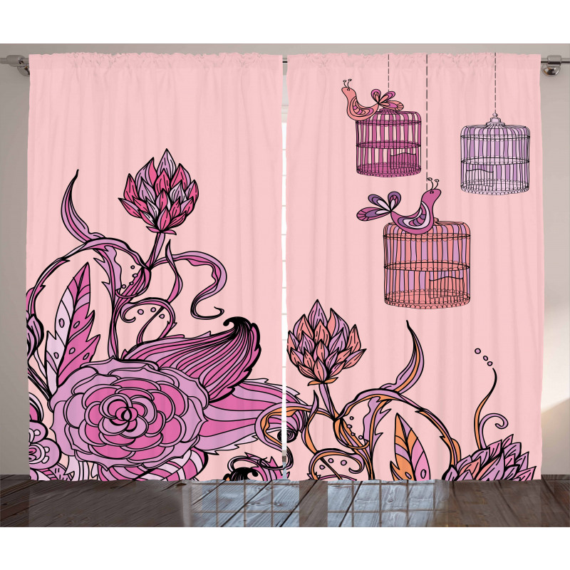 Bird Cage Flora Curtain