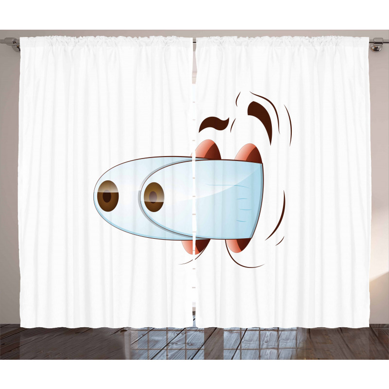 Goofy Surprised Character Curtain