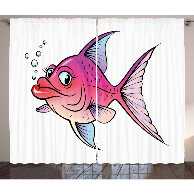 Cartoon Female Goldfish Curtain