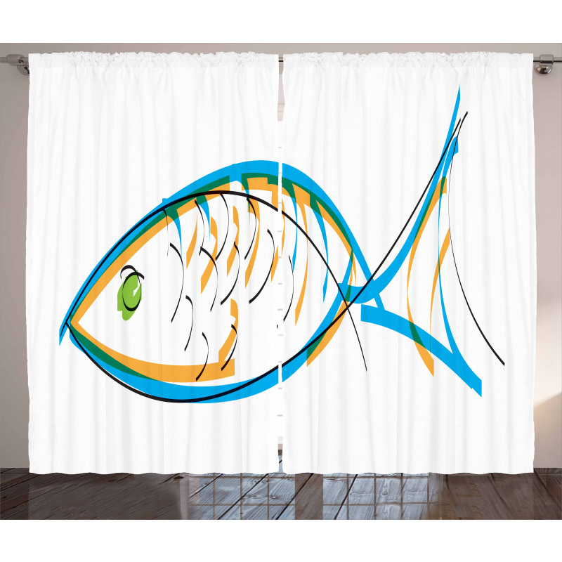 Aquarium Animal Drawing Curtain