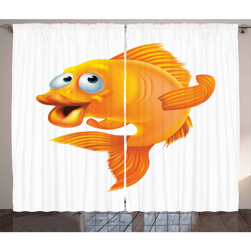 Happy Playful Goldfish Curtain