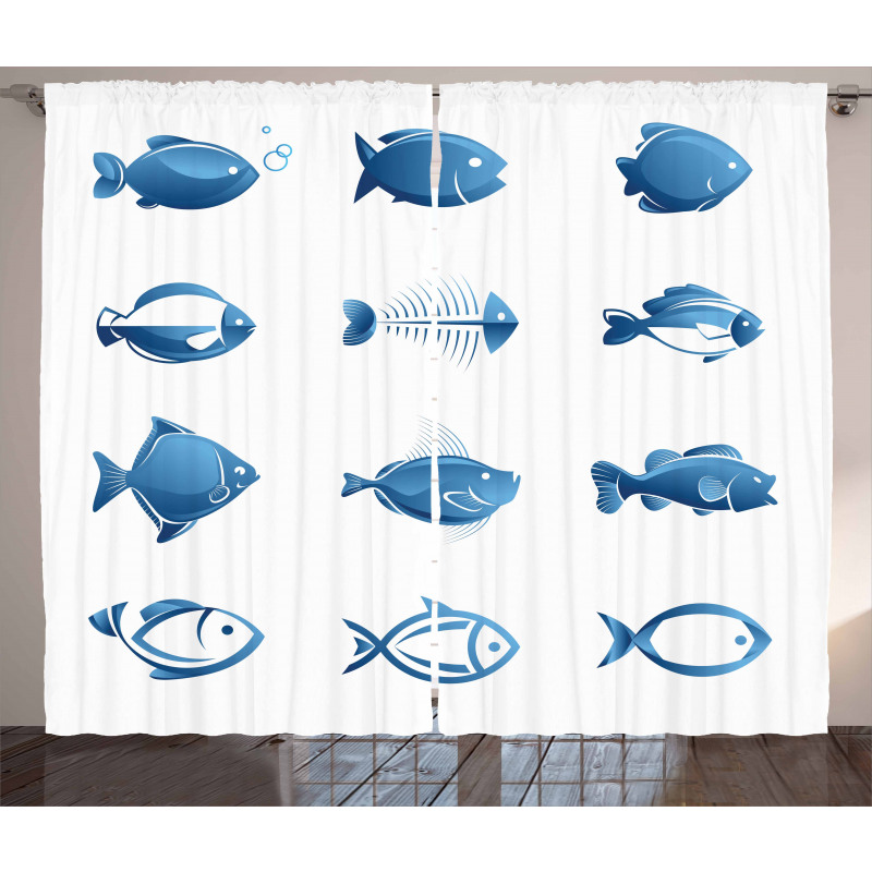 Array of Fish Marine Life Curtain