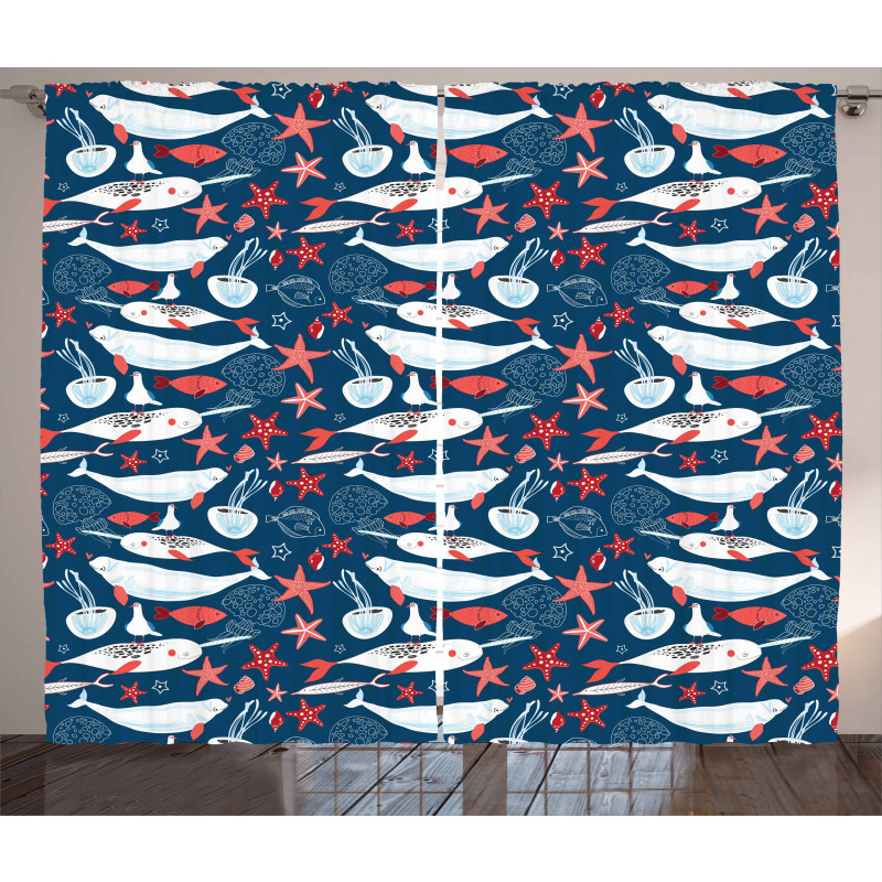 School of Fish Narwhal Curtain