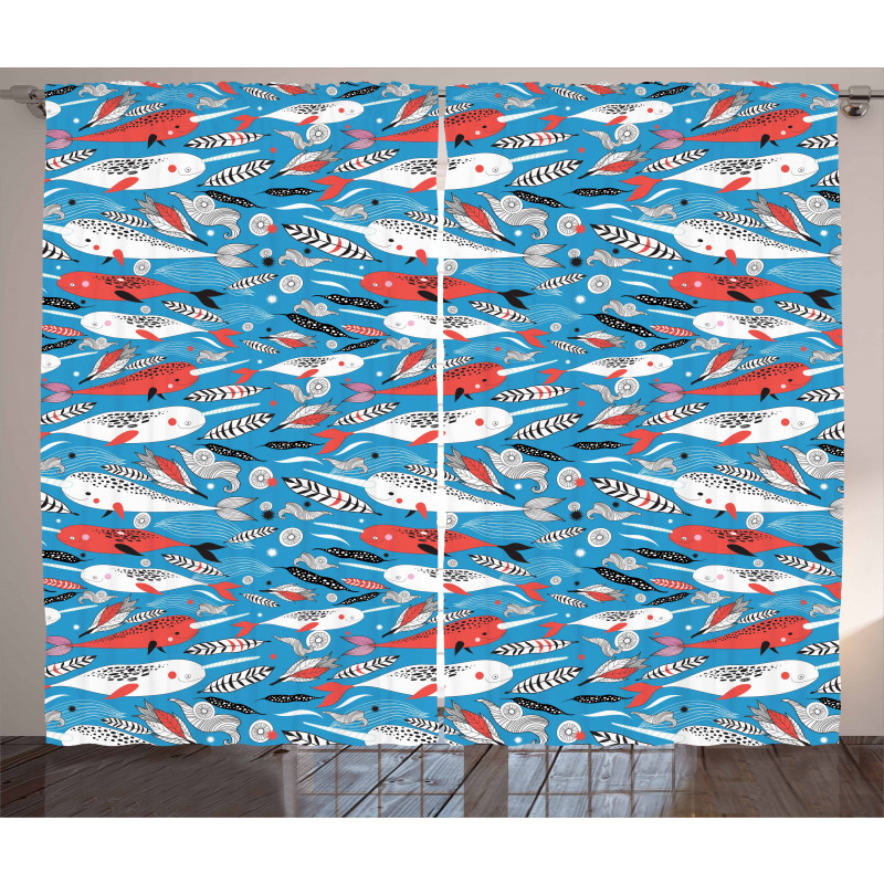 Underwater Life Pattern Curtain