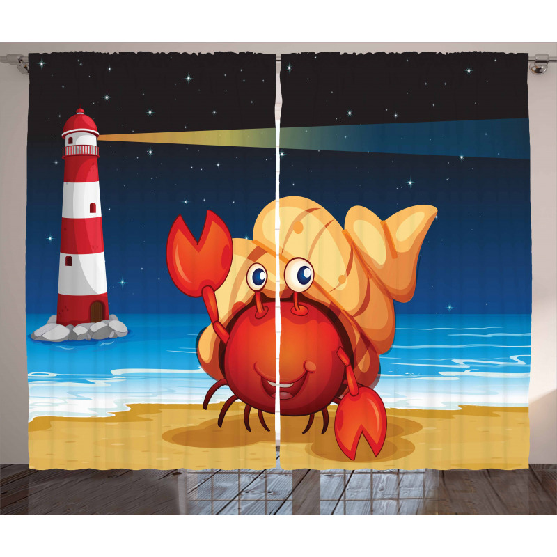 Marine Life Lighthouse Curtain