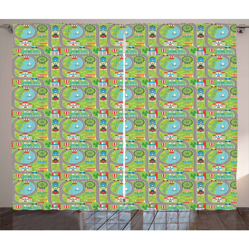 Cartoon City Curtain