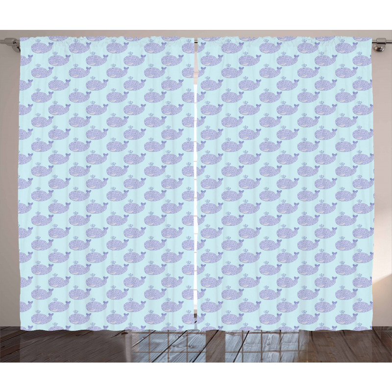 Cartoon Animal with Smile Curtain