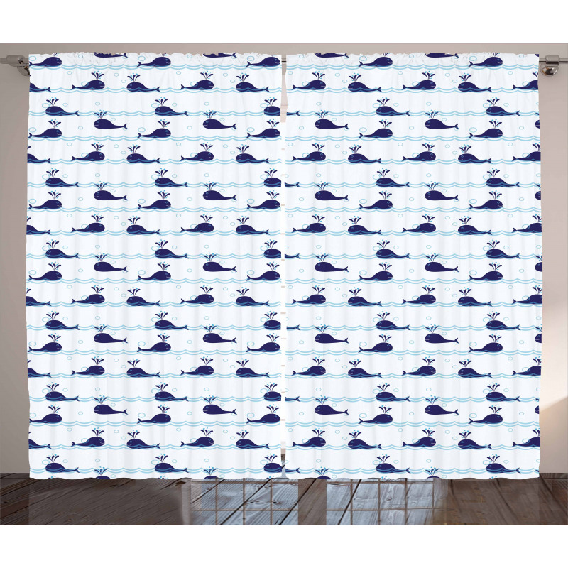 Blue Fish on Water Curtain
