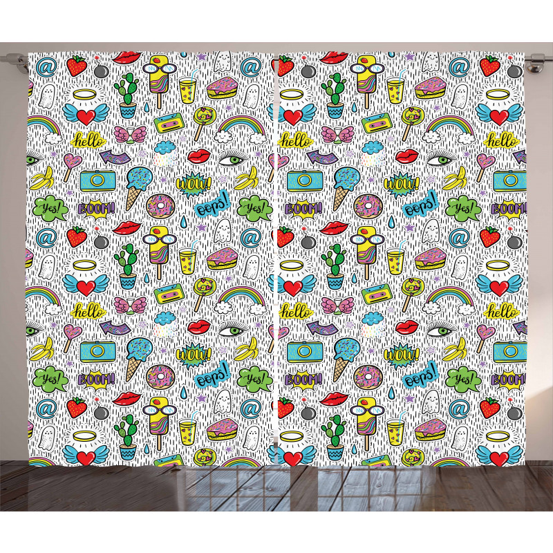 Pop Art Cartoon Curtain