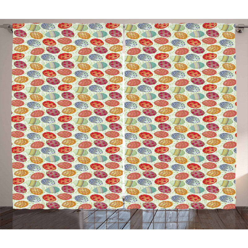 Flowery Vintage Eggs Curtain