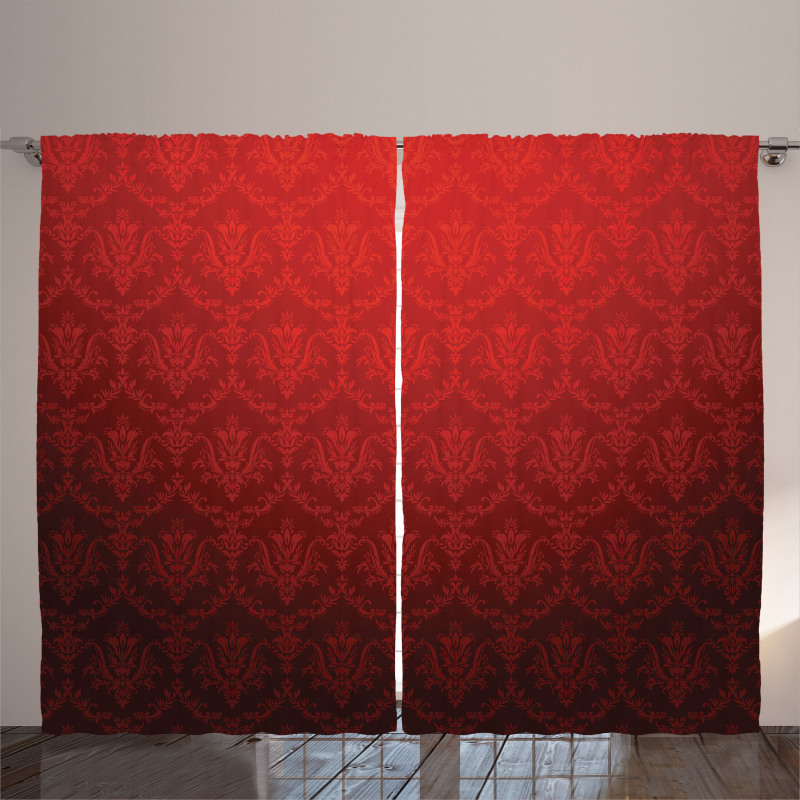 Vintage Floral Style Ombre Curtain