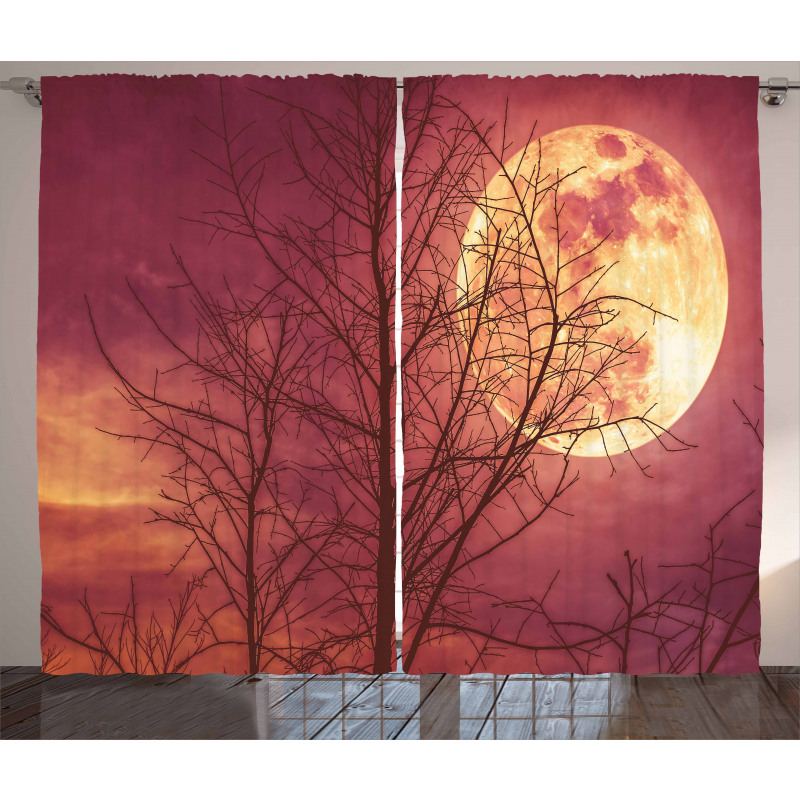Moon Sky Dead Tree Curtain