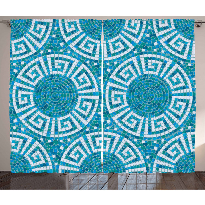 Greek Meander Mosaic Tile Curtain