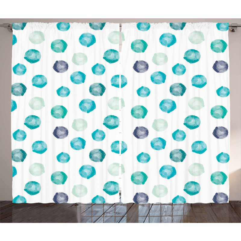 Round Shapes Pastel Colors Curtain