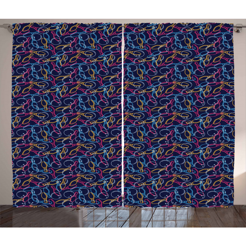 Vibrant Color Outlines Curtain