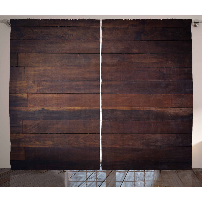 Aged Dark Timber Curtain